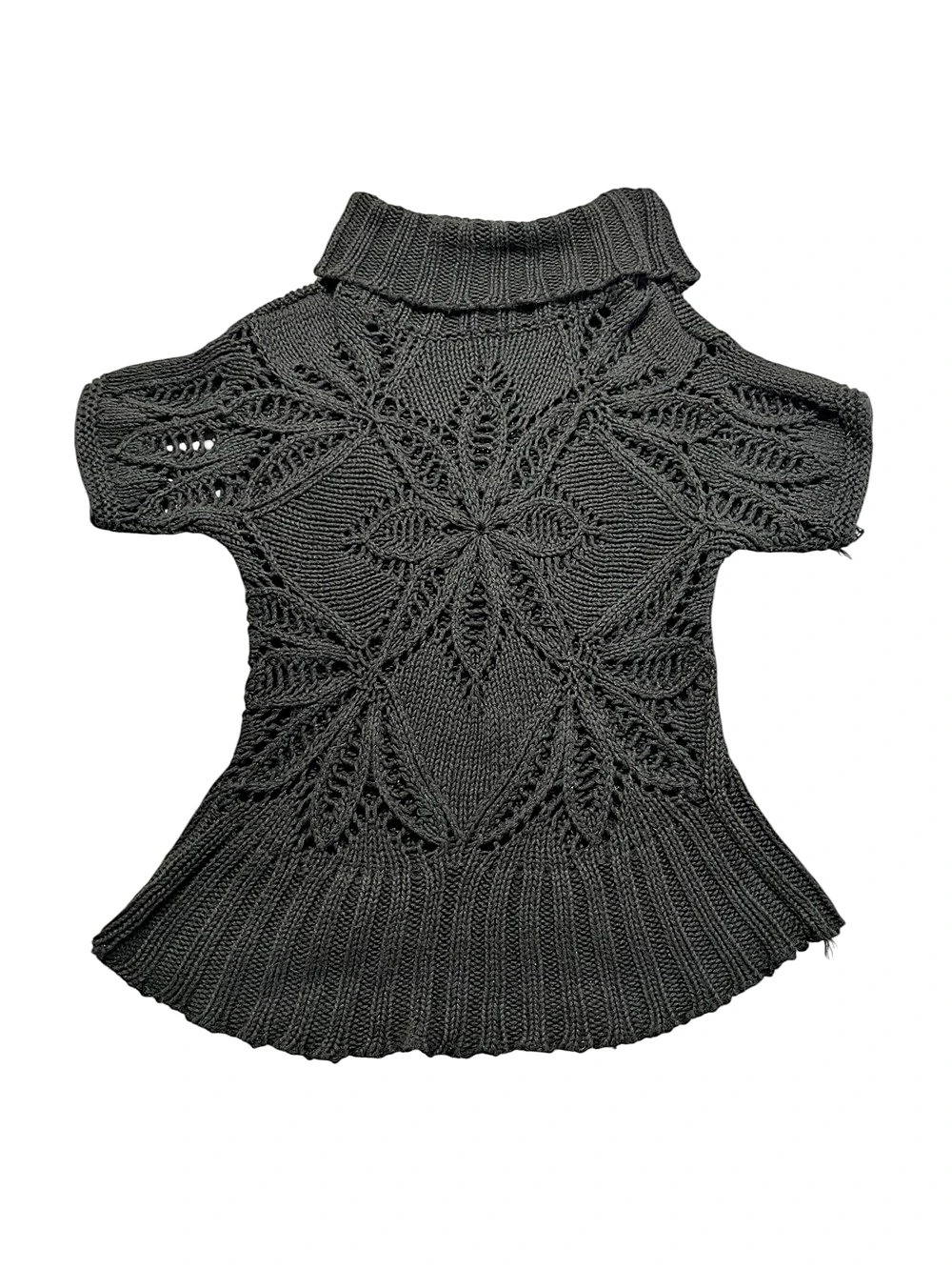 daytrip Floral Knit Turtleneck Black Size Medium